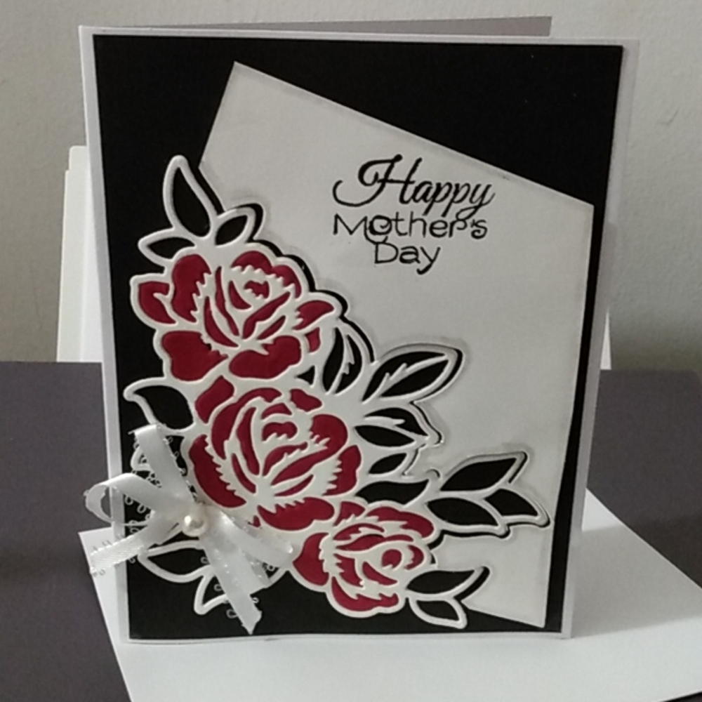 5 x 6.5 inch Handmade Mother's Day Rose Greeting Card